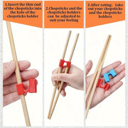 Set of 4 Plastic Chopstick Grip Aids for Adults Beginners with Interchangeable Connectors