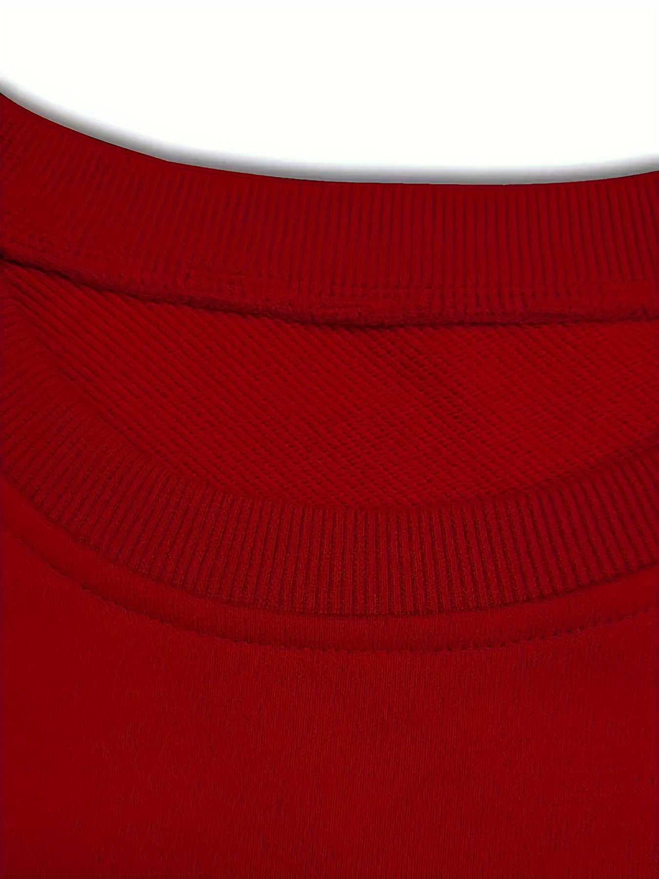 Ayollar uchun kattaroq o'lchamda qizil crewneck svitshot 180gsm polyester qishda pullover