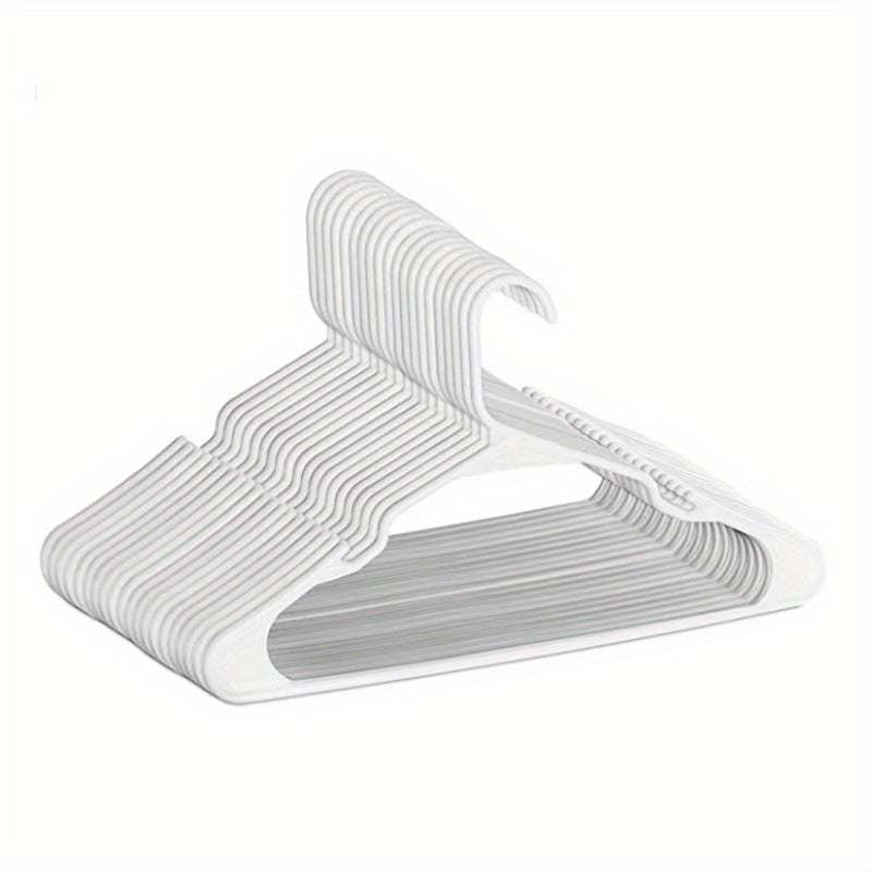 Set of 10 Non-slip Plastic Clothes Hangers Black White Space-saving Household Racks