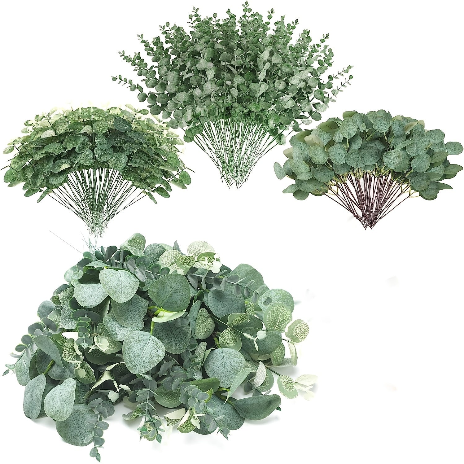 30 Pcs Artificial Silvery Eucalyptus Leaves Stems for Wedding Decor Vase Arrangement
