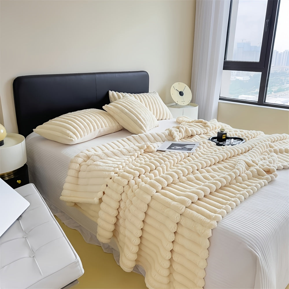 Уютное фланелевое плед: Пуховый шерпа-флис серого цвета - Мягкий, Толстый и Гипоаллергенный - Идеально подходит для дома, офиса или в пути