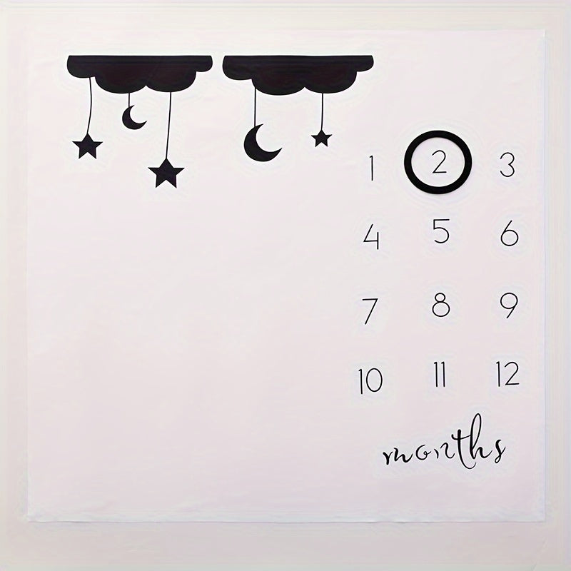 Baby Photography Blanket Soft Cotton Milestone Prop for Newborns and Monthly Photoshoots