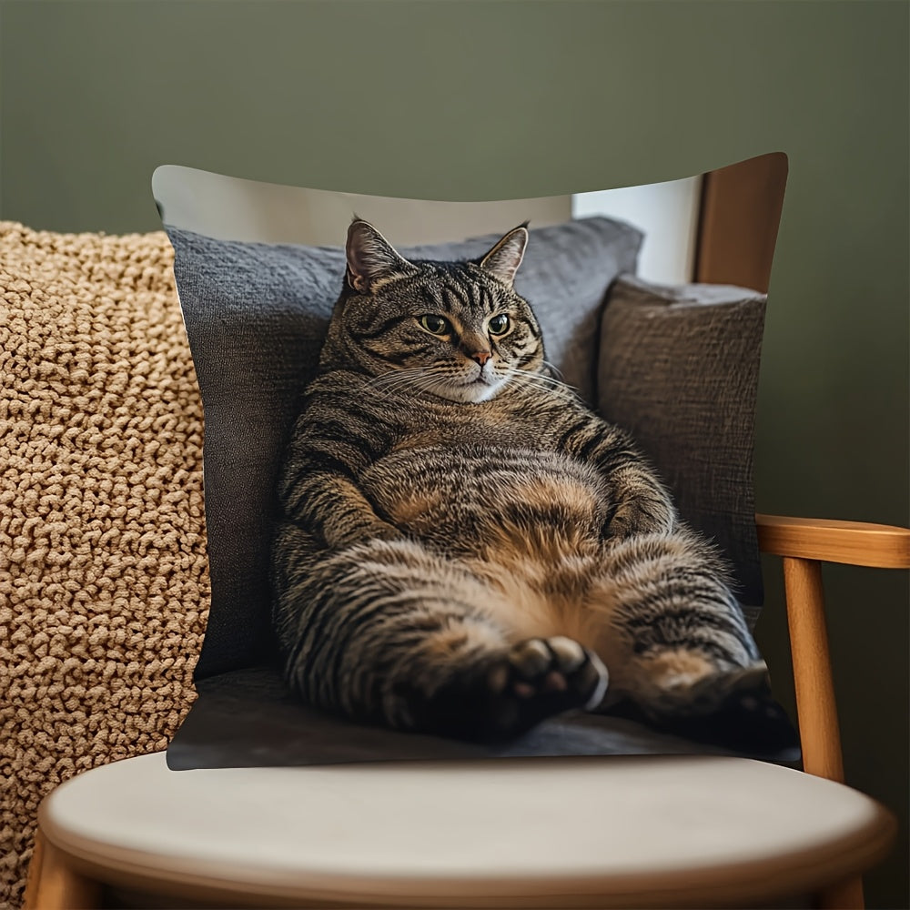 Soft Plush Fabric Cat Sofa Throw Pillow Cover Decorative Home Bedroom Gift