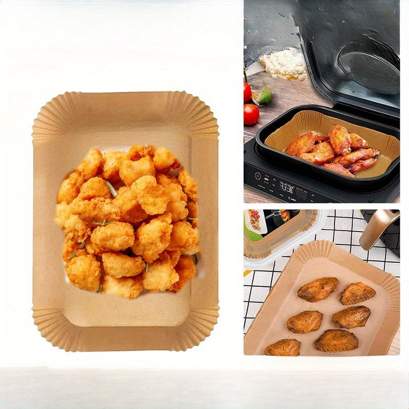 50/100 Pieces Rectangular Non-Stick Baking Paper Sheets for Oven Microwave Air Fryer