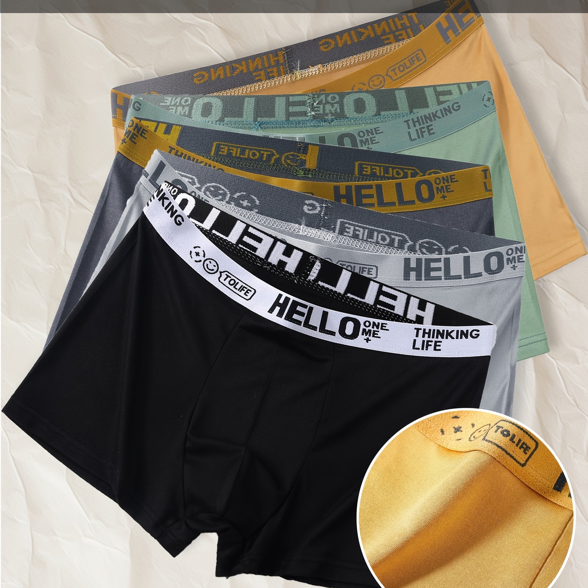 Men's Boxer Shorts with Geometric Patterns Stretch Polyester Breathable Soft Casual Sports