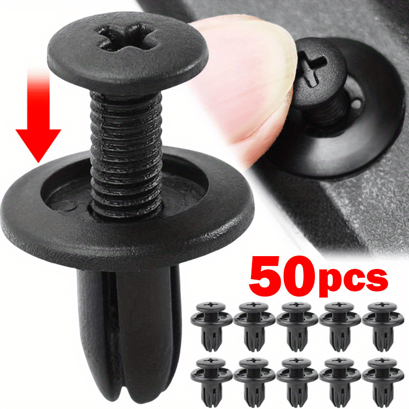50 Pieces Universal Car Plastic Rivet Fasteners Push Retainer Clips for Auto Door Trim