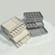 Clear Acrylic Jewelry and Shoe Storage Case with 5-Tier Velvet Organizer