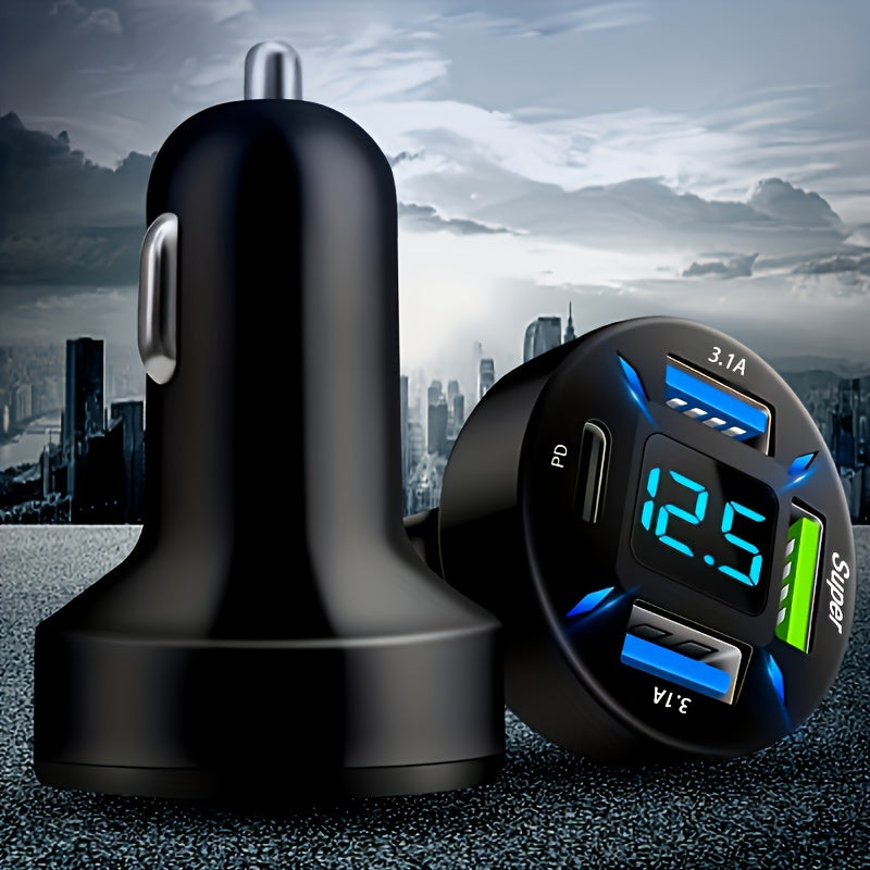 Universal Car Charger 4-Port Fast Charging USB PD 12V Adapter