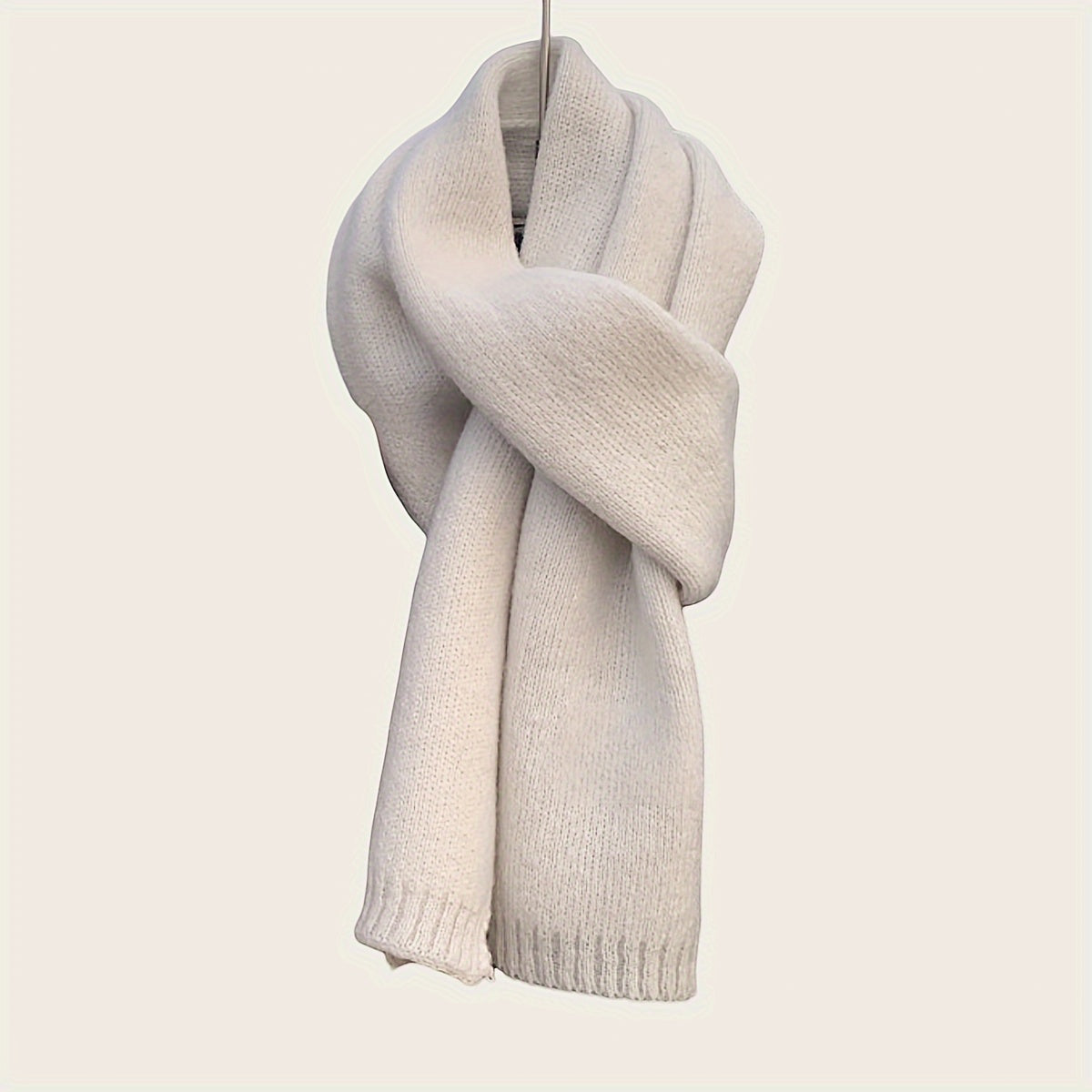 Solid Color Thick Knit Scarf for Fall Winter Warmth and Style