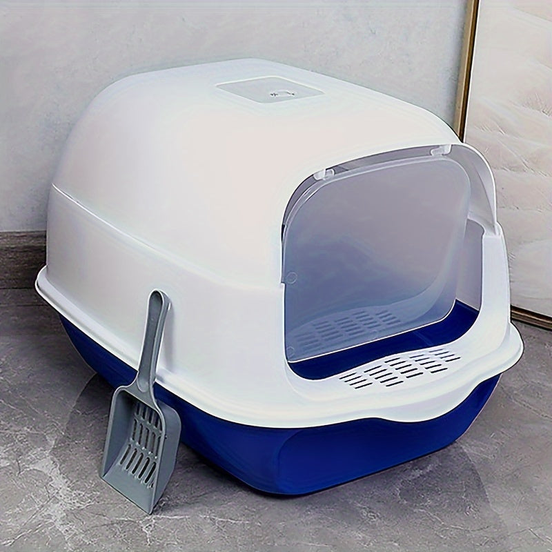 Yangi yopiq mushuk axlat qutisi, barcha mushuk tanalari uchun mo'ljallangan, hidni to'suvchi, suyuqlik o'tkazmaydigan, suzishdan himoyalangan, oson tozalanadigan uy hayvoni hojatxonasi, mustahkam silikon va PP materialidan tayyorlangan.