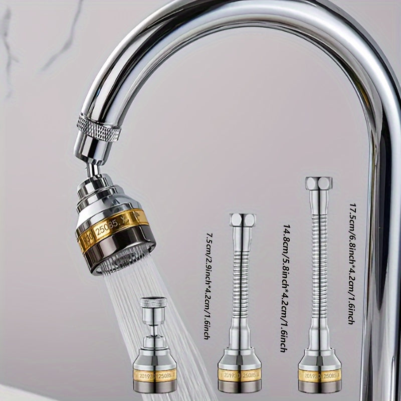 Copper Water Outlet Faucet with Rotating Thread Splash-Proof Extender and Filter Shower Head