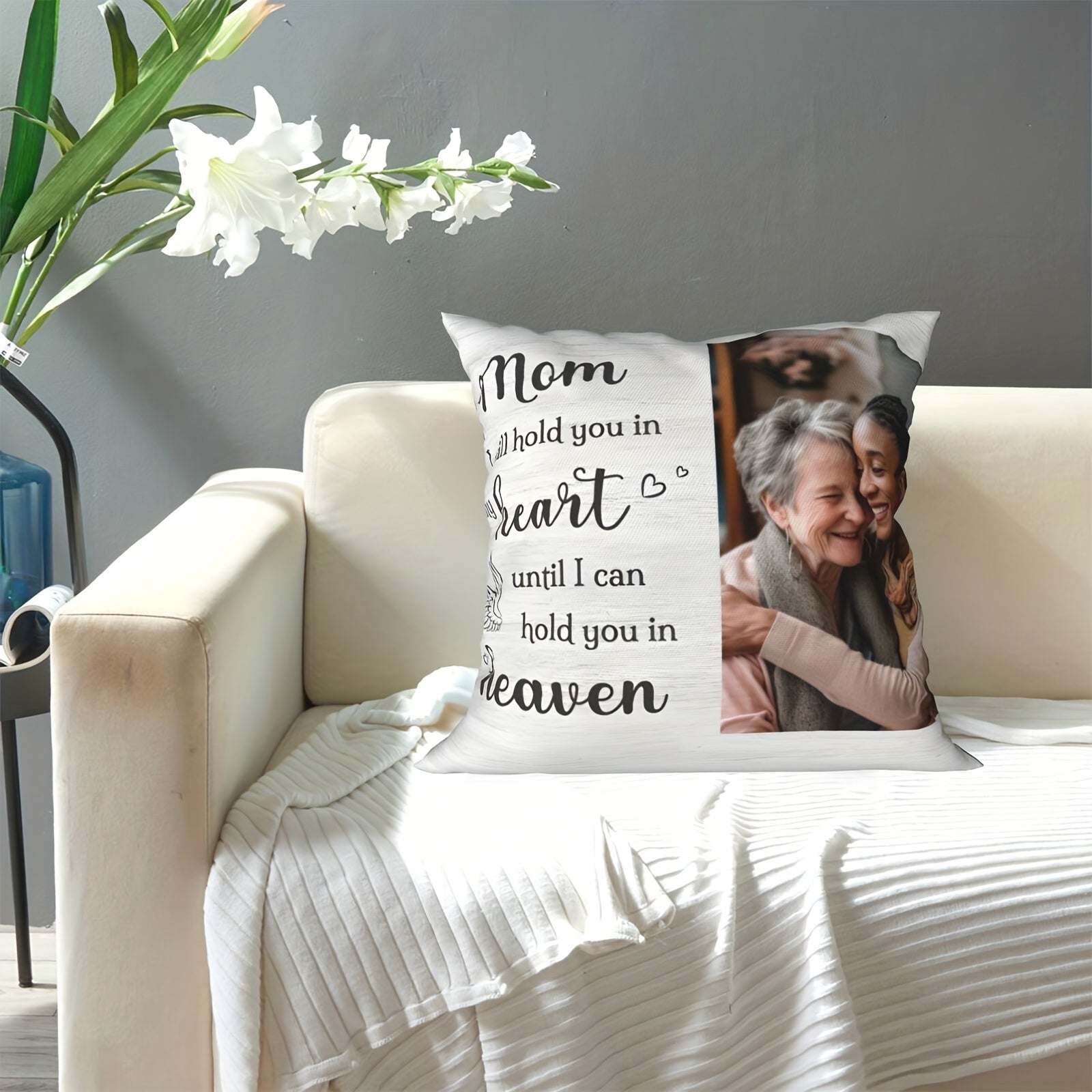 Personalized Photo Pillowcase for Mom Memorial Gift Home Decor Keepsake