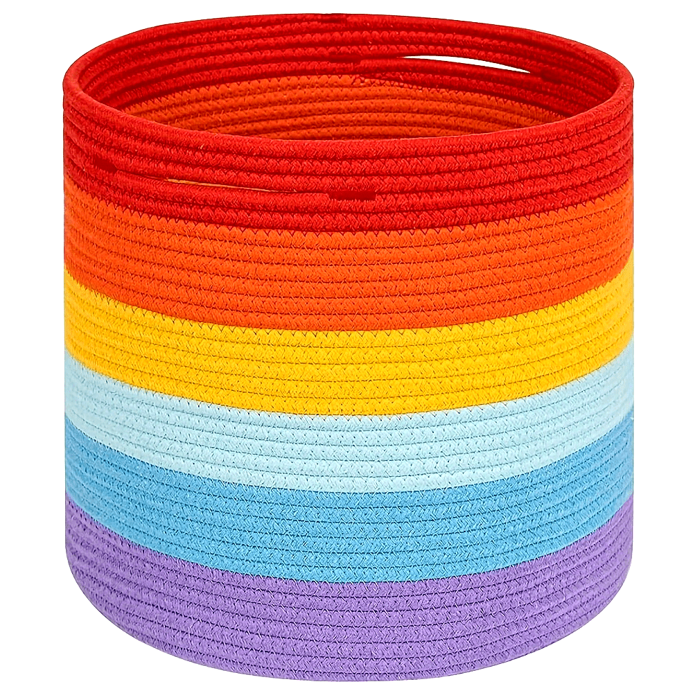 Colorful Cotton Rope Storage Basket for Kids Rooms and Baby Nurseries