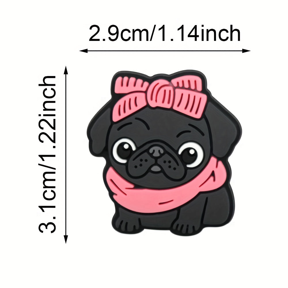 10/11/25 Pcs Soft Plastic French Bulldog Shoe Charms Dog Shoe Accessories for Sandals