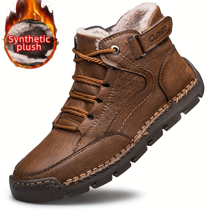 Men's Casual Ankle Boots Leather Rubber Sole Lace-Up All-Season Outdoor Streetwear
