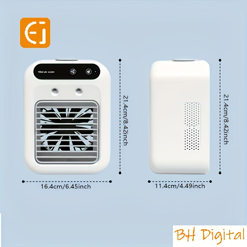 Ventilador portátil de 3/5 piezas con humidificación por spray, recargable por USB, para uso en interiores y exteriores