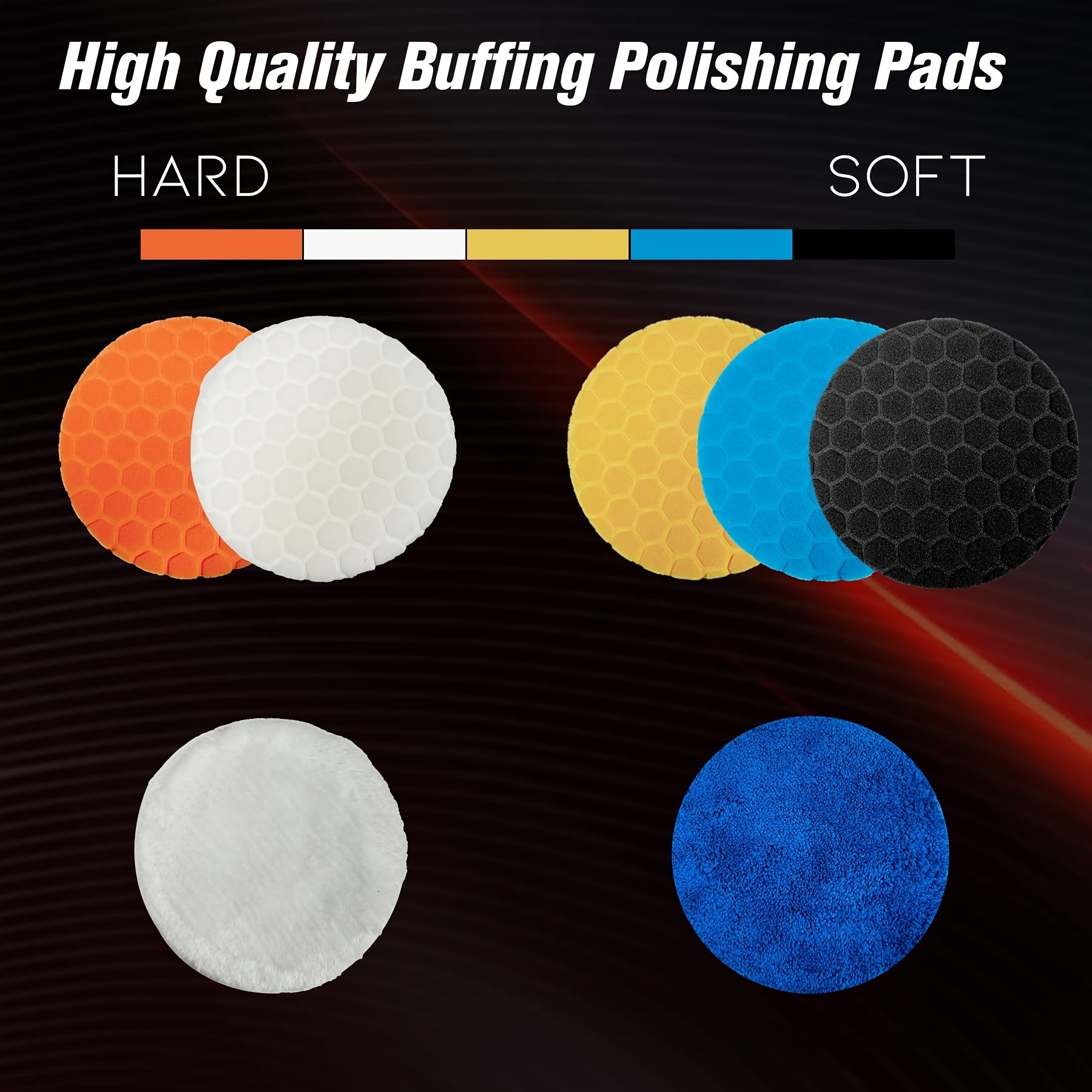 7pcs 6 Inch Buffing Polishing Pads Car Compound Sponge Kits for Waxing