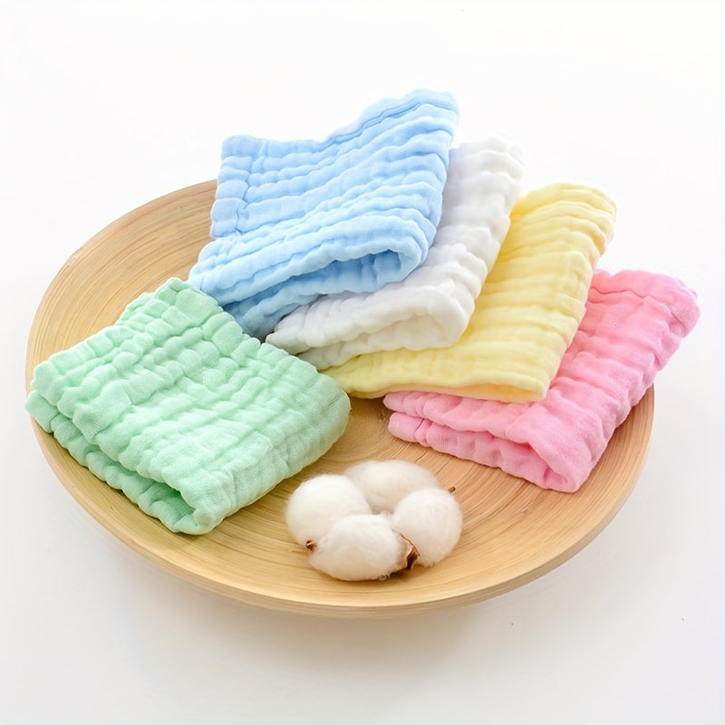 Set of 5 Baby Muslin Washcloths for Newborns Soft Cotton Face Towels Absorbent