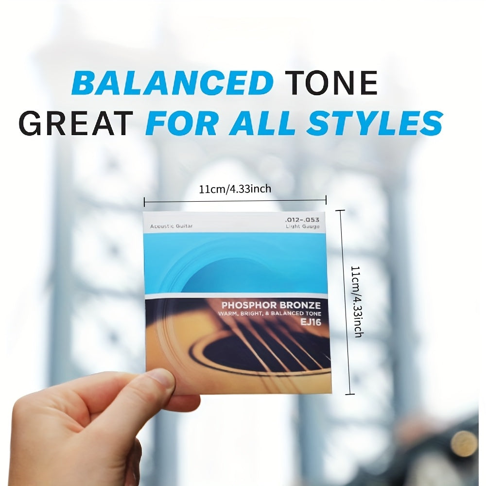 Phosphor Bronze Guitar Strings Yellow Custom Light 11-52 for Acoustic Guitars