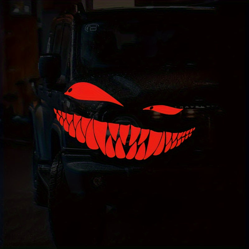 Funny Cross-eyed Evil Smile Car Sticker Waterproof Vinyl Decal