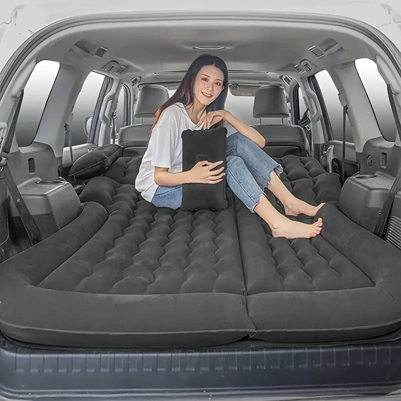 3-in-1 Car Air Mattress with Electric Pump Support Pillars and Pillows for SUV MPV Camping