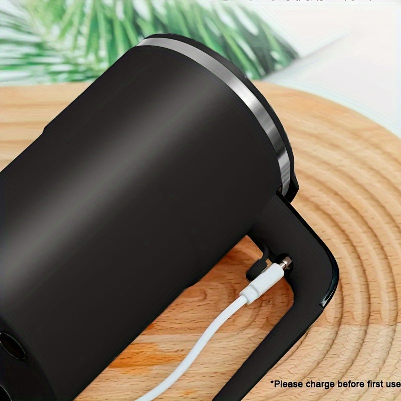 Stainless Steel Coffee Mug with Stirrer and Temperature Display Black