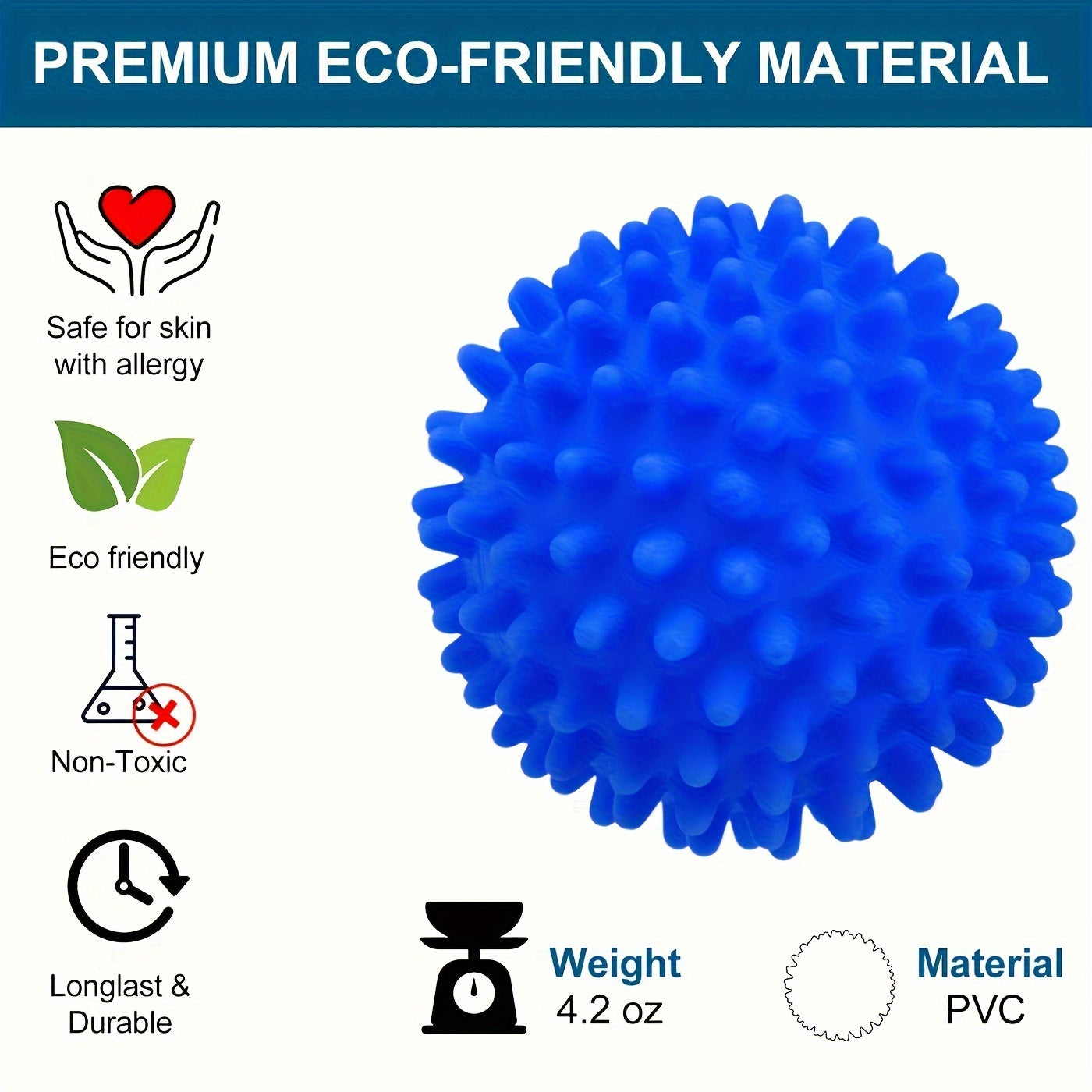 Set of 4 Reusable Laundry Balls for Clothes Dryer Tangle-Free Cleaning and Storage