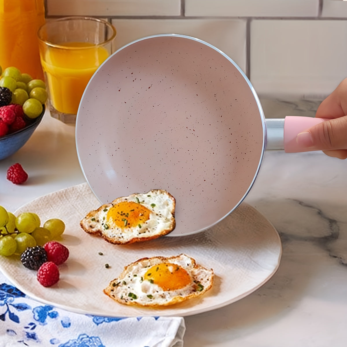 16.51 cm Non-Stick Aluminum Skillet with Silicone Handle Dishwasher Safe for Eggs and Steaks
