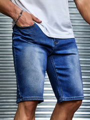 Men's Plus Size Denim Shorts Casual Solid Stretch Summer