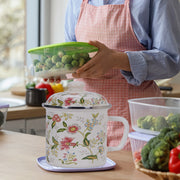 Enamel Butter Warmer Pot with Lid for Melting Butter Tea Noodles Stovetop Cookware