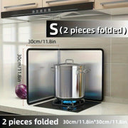Stainless Steel Foldable Kitchen Splash Guard for Stove Top Protection with High-Temperature Oil Net