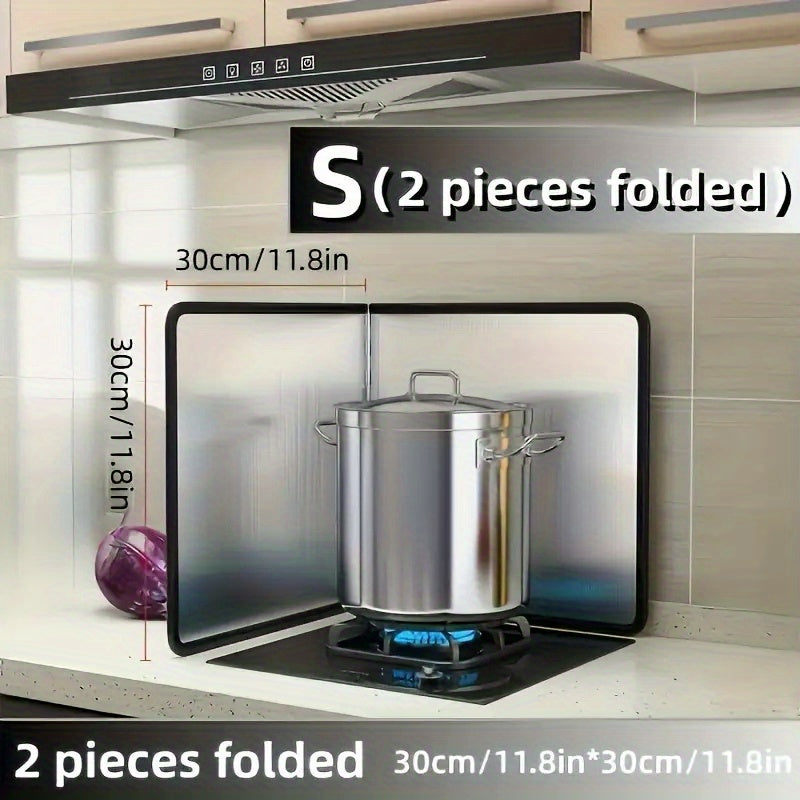 Stainless Steel Foldable Kitchen Splash Guard for Stove Top Protection with High-Temperature Oil Net