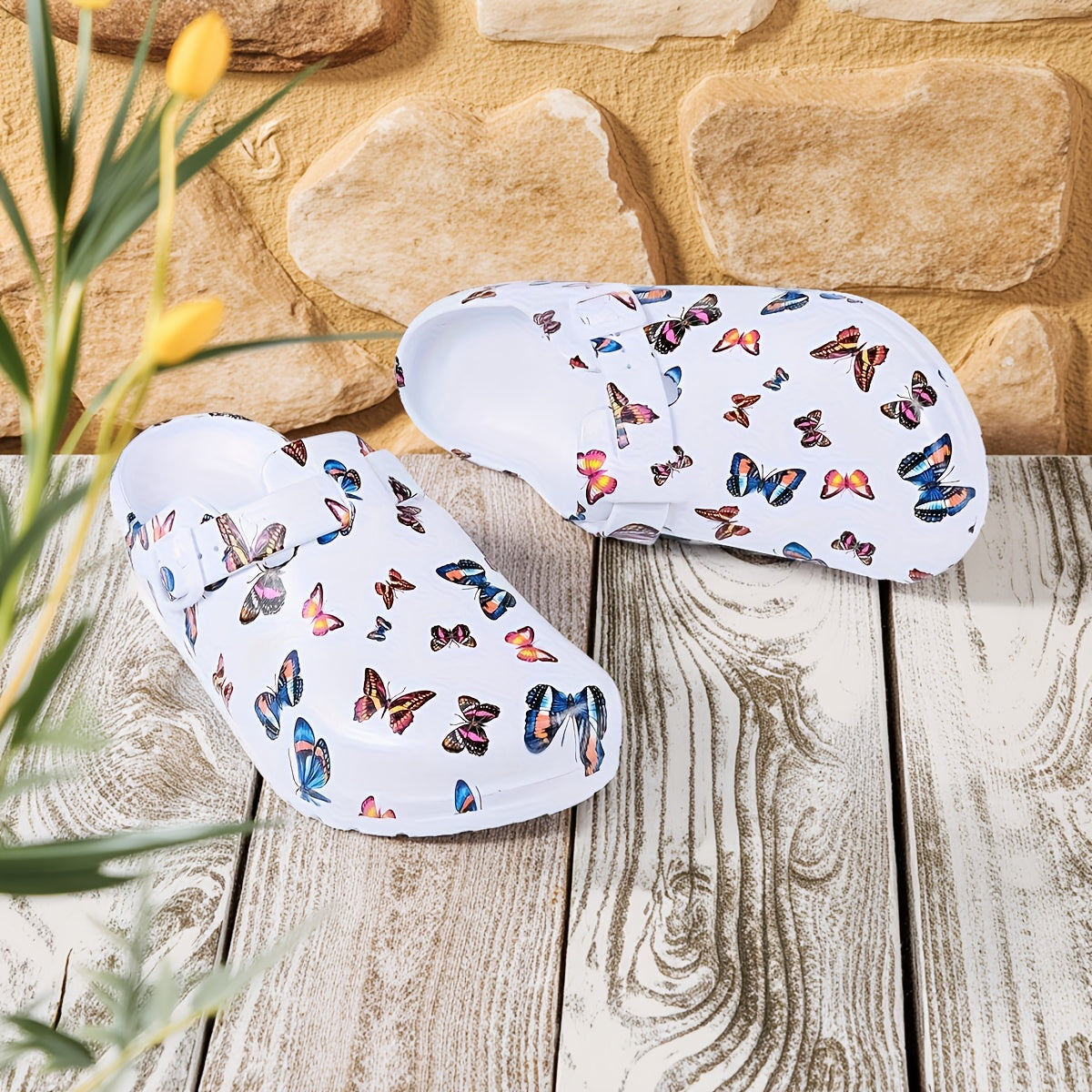 Women Summer Printing Beach Mule Clogs Eva Lightweight Casual Nursing Shoes