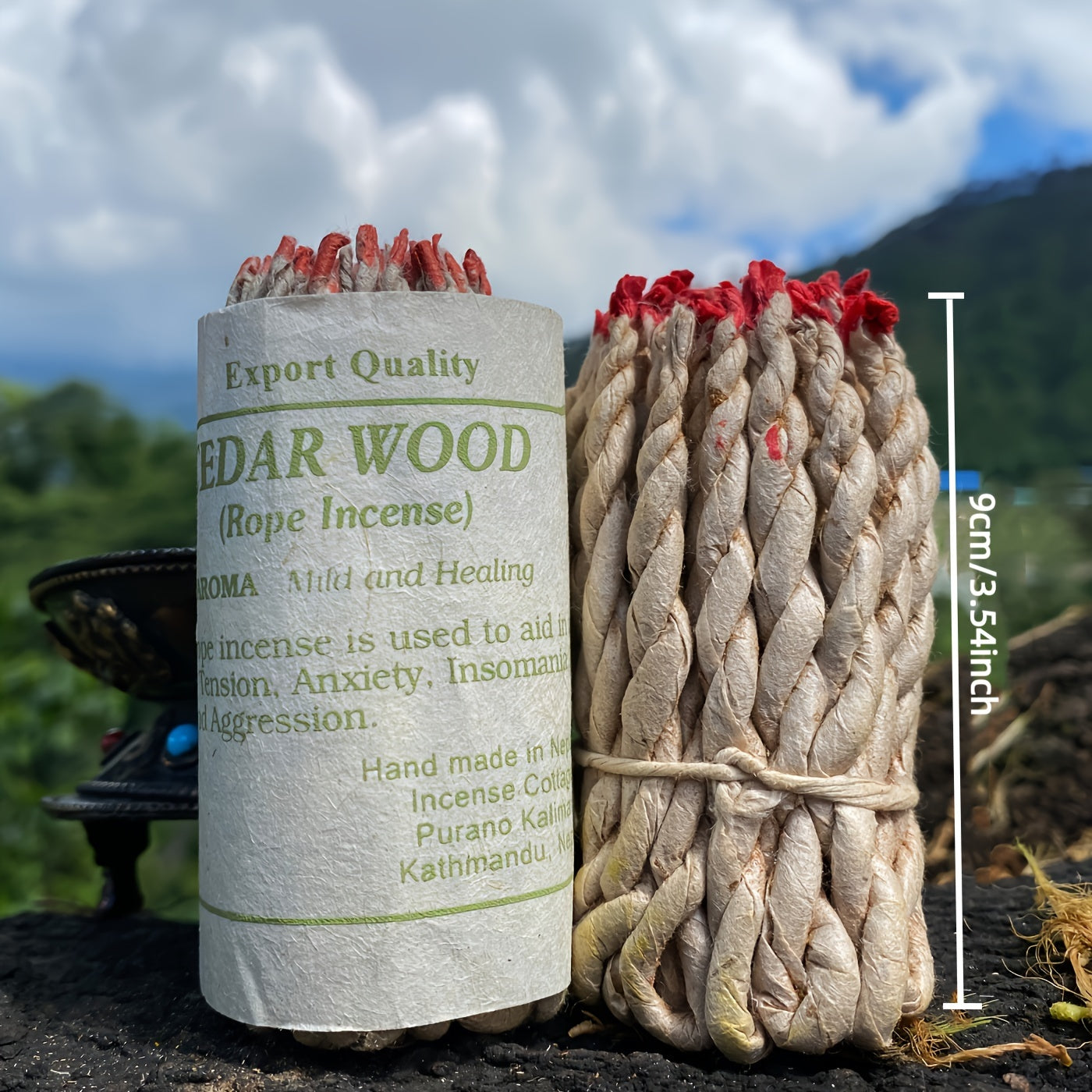 Handmade Himalayan Rope Fragrance for Aromatherapy Sage Patchouli Cedar Elimination of Negative Energy