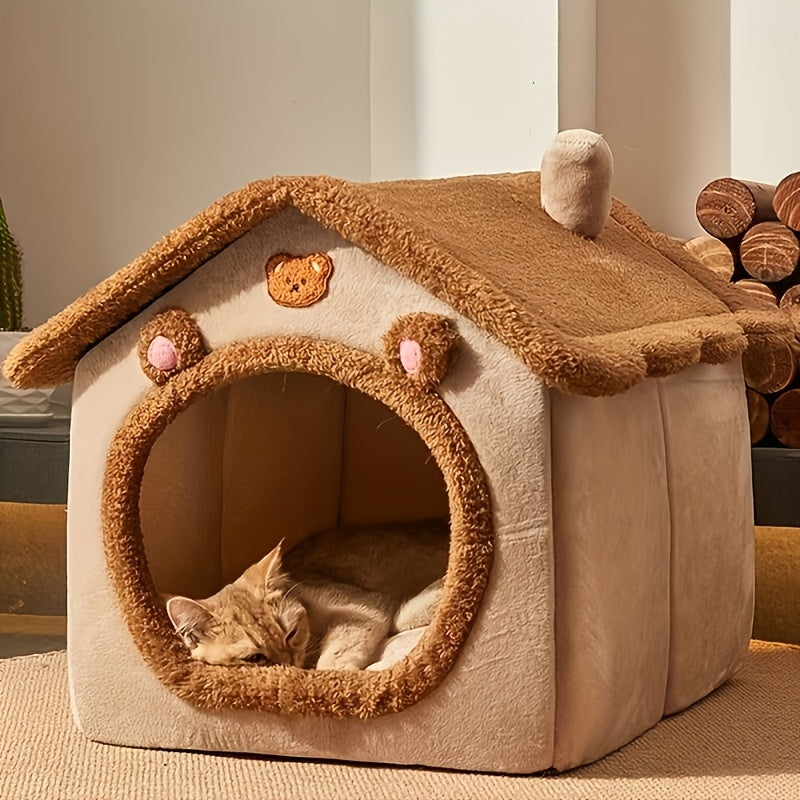 Washable Warm Pet House for Cats and Small Dogs, Detachable, Cozy, Comfortable