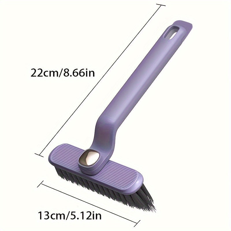 Multifunctional 2-in-1 Rotating Cleaning Brush Purple for Tile Wall Grout
