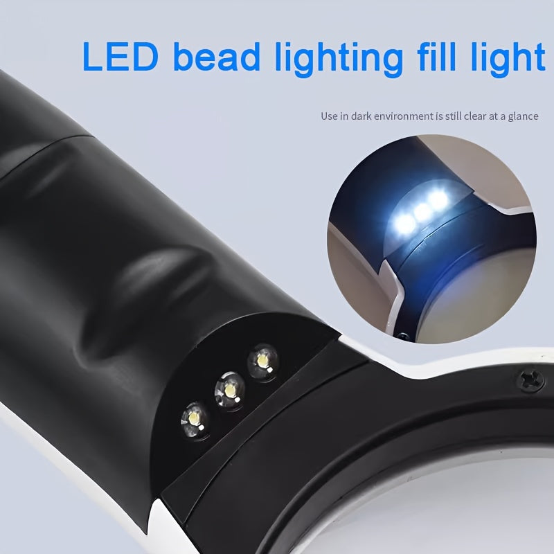 30X va 45X linzalari, LED chiroq va zargarlik va o'qish uchun mini cho'ntak o'lchamidagi qo'l magnitli shisha.