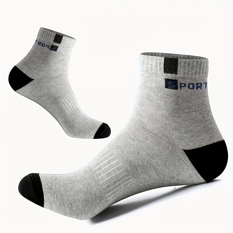 Breathable Sports Crew Socks Men Women Lightweight Knit Polyester with Letter Prints US Size 6-11