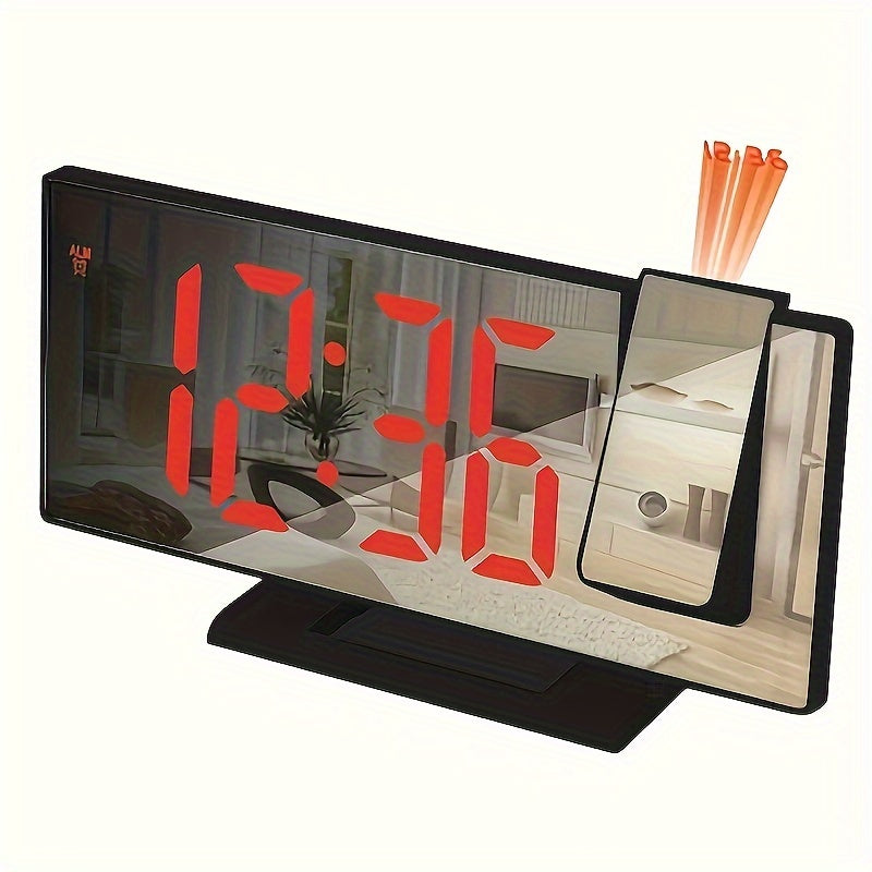 Uy dekoratsiyasi uchun USB quvvatli va katta displeyli qora proektsion soat