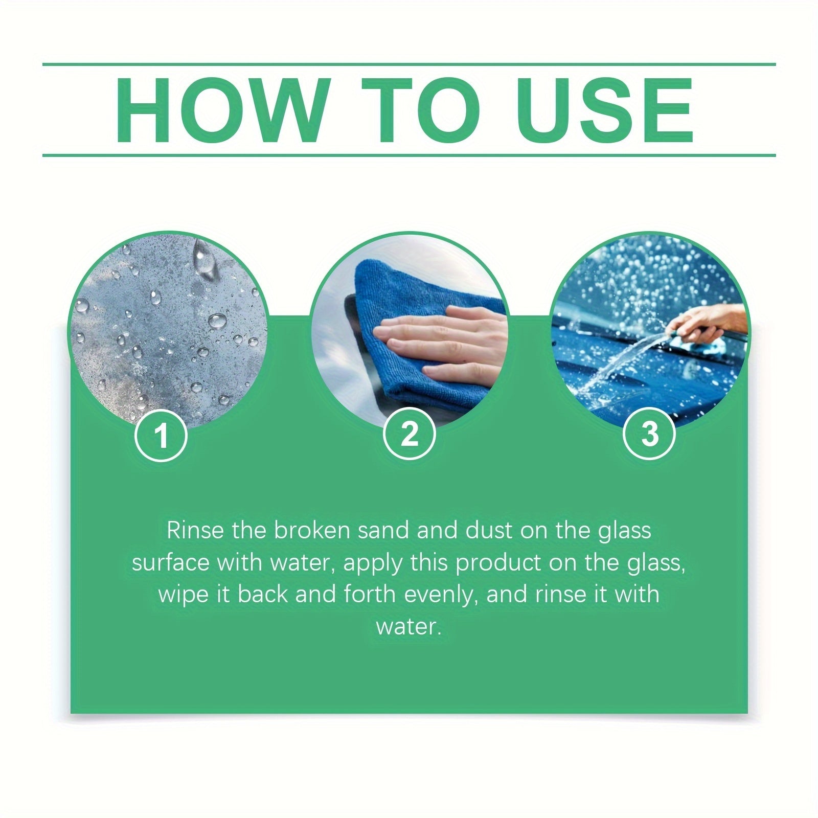 Kuchli shisha tozalash konsentratlari uchun oynalar, oynalar, dushmanlik, yomg'irga qarshi 1 ta shisha