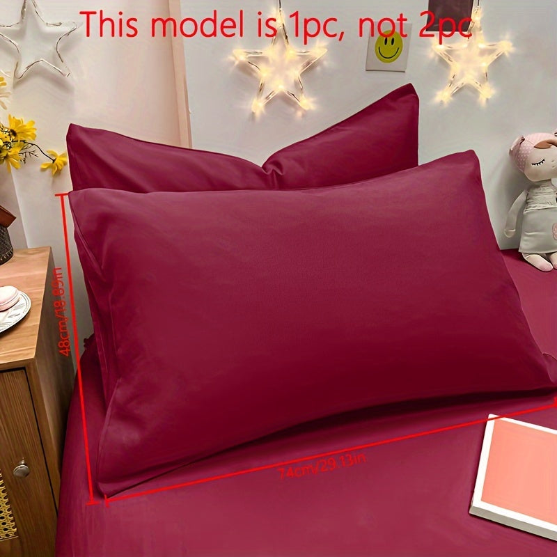 Soft Brushed Solid Color Pillowcase with Envelope Closure, Machine Washable Bedding