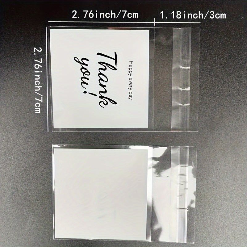 Bolsas de regalo impresas de agradecimiento pequeñas 50 100 200 auto-cierre para caramelos galletas