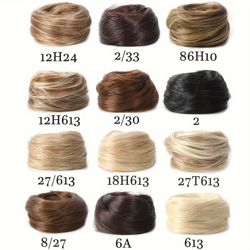 Women's Synthetic Straight Hair Bun Hairpiece Natural Look All Ages