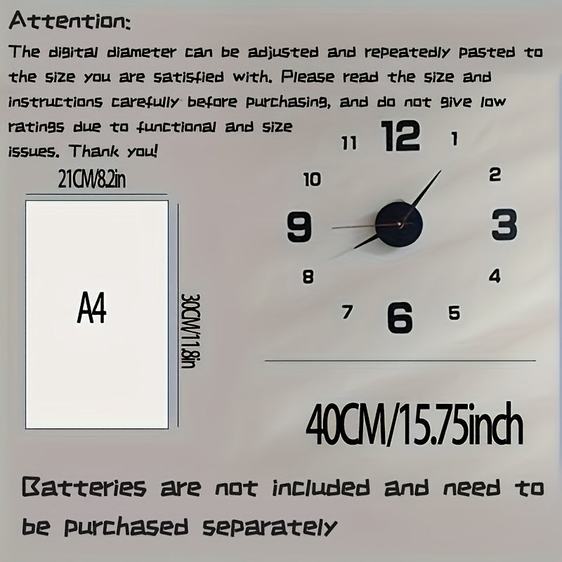 Modern Digital Wall Clock Large Luminous Display Silent Night Light Home Studio Decor