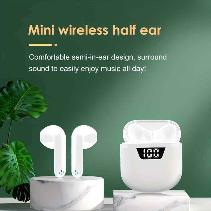 Wireless Earbuds with Microphone for Android and iOS Phones, Rechargeable, Wireless Charging Case