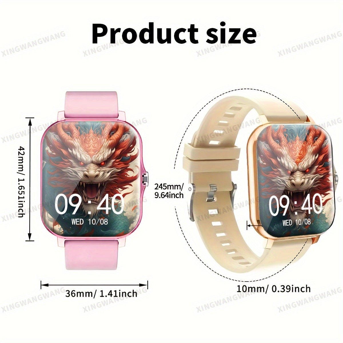 1.83-Inch Outdoor Fitness Smartwatch with Calling Messaging Music Control and Health Tracking