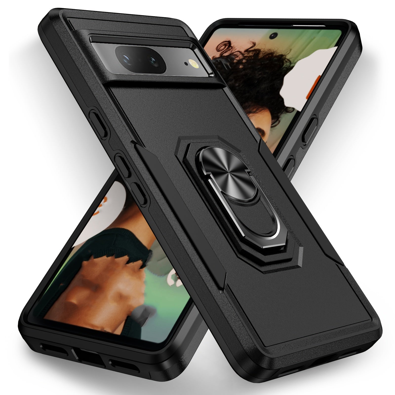 Shockproof Magnetic Phone Case with Metal Ring for Google Pixel 6 7 8 6a 7 Pro 8 Pro 8a