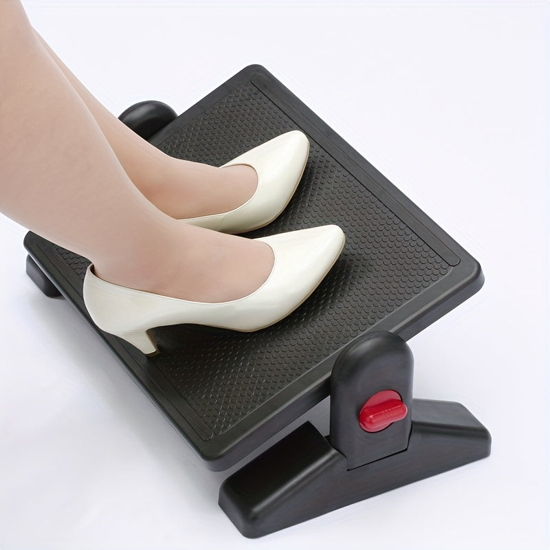 Office Desk Set with Pad Footstool and Adjustable Footrest Black Plastic