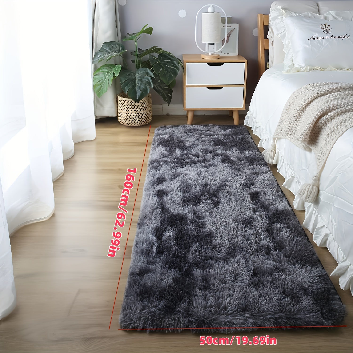 SoftTouch Faux Fur Area Rug, Plush Non-Slip, Easy to Clean for Bedroom Living Room