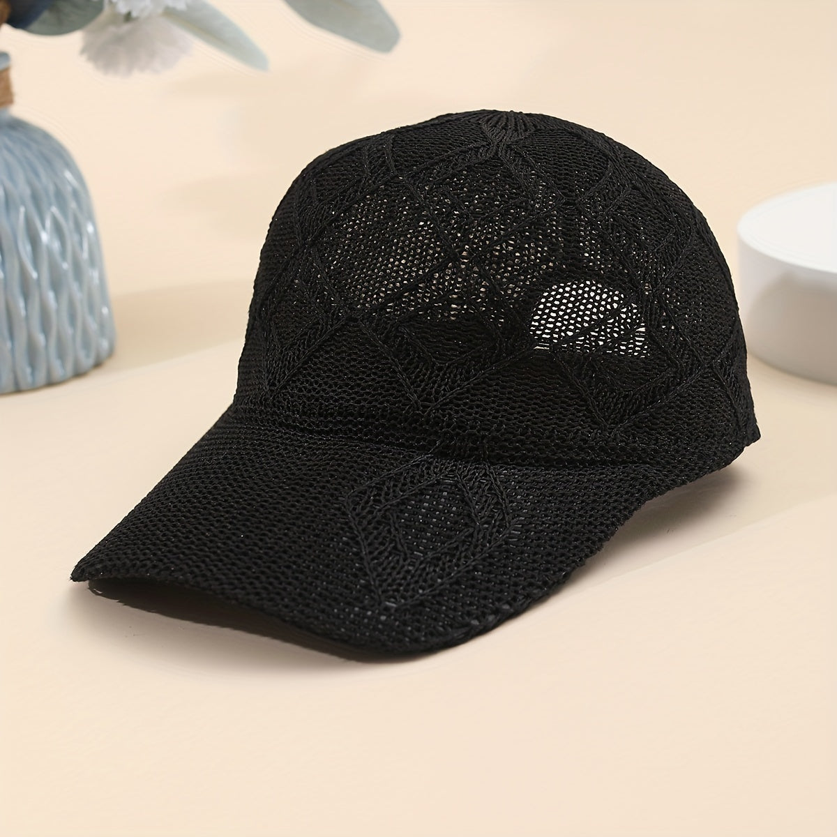 Adjustable Mesh Baseball Cap for Outdoor Sun Protection Breathable Polyester